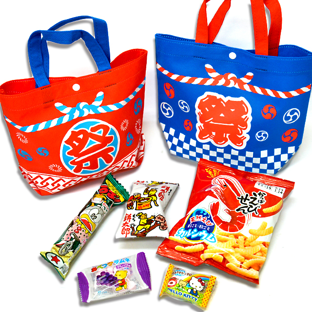 kta-088 ラッピング袋入りお菓子詰め合わせ お祭りバッグ 1個 （取合せ/詰め合せ/詰合せ） イベント 用品・激安おもちゃ・格安おもちゃ・仕入れサイト